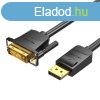 DisplayPort-DVI 2 m-es kbel Vention HAFBH (fekete)