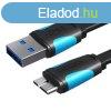 Flat USB 3.0 A to Micro-B cable Vention VAS-A12-B025 0.25m B