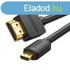 UGREEN HD127 micro HDMI - HDMI 4K 3D kbel, 3m (fekete)