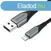 Kbel USB 2.0 Lightning, Vention LABHF 2.4A 1m (szrke)