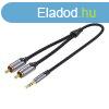 Audio kbel 2xRCA 3,5 mm Vention BCNBD 0,5m (szrke)