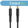 Mini jack 3.5mm AUX kbel VFAN L04 1m, aranyozott (fekete)