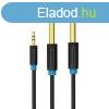 Audiokbel 3.5mm TRS 2x 6.35mm Vention BACBF 1m (fekete)