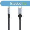 Audio kbel USB-C 3,5 mm-es mini jack csatlakozhoz 1m feket