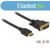 DELOCK kbel HDMI male > DVI 24+1 male ktirny 2m