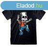 Rvid ujj pl The Simpsons Skeleton Bart Fekete Unisex MOS