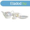 Teskszlet DKD Home Decor Porceln Kk Terrakotta Fehr Sr