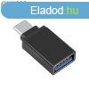 Haweel USB-A / USB-C OTG adapter, fekete