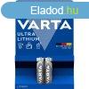 Elem AAA mikro LR03 2 db/csomag, Varta Ultra Lithium