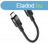 HOCO adapter kbel (lightning aljzat - Type-C, 10cm) FEKETE