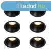 Set van 6 inbouwspots zwart GU10 35mm IP44 - Dept