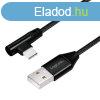 Logilink USB 2.0 Type-C cable C/M (90) to USB-A/M 0,3m Blac