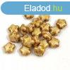Cseh préselt csillag gyöngy - Alabaster Brown Gold Luster - 