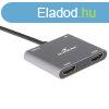 Bluestork HUB-DUO-HDMI USB3.0 USB-C to 2xHDMI Grey