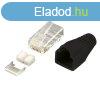 RJ45 Cat6 rnykolt csatlakoz dug, fekete, 100db/csomag