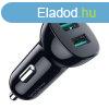 Car Charger Choetech C0051, 30W QC 3.0 Dual Ports (black)