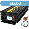 Inverter USB porttal, 2500W, LCD kijelzvel s tvirnytva