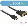 Delock talakt Kbel - 85654 (HDMI - DVI (24+1), apa/apa, 