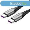 Vention USB-C 2.0/M -> USB-C 2.0/M, (5A,szürke), 2m, kábe