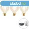 3 db intelligens E27-es halvny-meleg LED-es lmpa G95 goldl