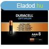 Elem, AAA mikro, 8 db, DURACELL "Optimum"