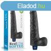  10" REAL SOFTEE Rechargeable Vibrating Dildo(Black) 