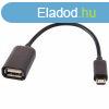 MicroUSB - USB-A OTG adapter - fekete