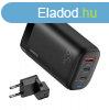 Fali tlt Remax, RP-U55, 2x USB-C, USB, EU 65W (fekete)