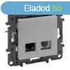 Legrand Nilo Step 1XRJ45 Cat.6 UTP + 1xRJ11 aljzat, alumni