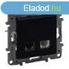 Legrand Nilo Step 1XRJ45 Cat.6 UTP + 1xRJ11 aljzat, fekete,