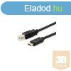 Equip 12888207 USB-C -> USB-B 2.0 kbel, apa/apa, 1m