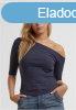 Urban Classics Ladies Organic Asymmetric Rib Tee navy