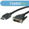 OEM Displayport -> DVI-D M/M video jelkbel 2m fekete (11