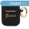 Guess GUA2SSSK AirPods 1/2 tok fekete szilikon Vintage Scrip