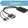 Delock VGA USB-A 2.0 Jack 3,5mm -> HDMI M/F adapter 0.25m