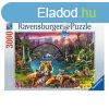 Puzzle 3000 db - Tigrisek a lagnban