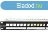 Modulris 24 portos patchpanel 1U, fekete EXCEL 100-095