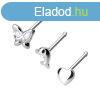 Hrom 925 ezst orr piercingbl ll kszlet - pillang, sz