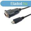 Equip Kbel - 133392 (USB-C to Serial (DB9), fekete, 1,5m)