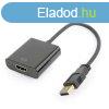 Gembird USB-A 3.0 -> HDMI M/F adapter 0.2m fekete