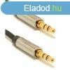 Gembird Jack stereo 3,5mm M/M audio kbel 0.75m fekete