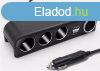 13283 Szivargyújtó elosztó 3-as + 2 USB aljzat + Öngyújtó al