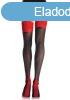  Contrast Top Thigh High Black/Red O/S 