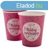 Szlinapi papr pohr 6 darabos - 250 ml, pink