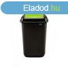 Plafor Quatro rugós billenő fedeles szemetes 45L fekete/zöld