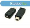 Tlt adapter (microUSB aljzat - Type-C) FEKETE