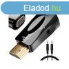 HDMI-VGA talakt adapter hanggal s mini jack csatlakozva