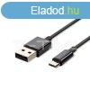 1m. .Micro USB kbel fekete ezst szria (V-TAC)