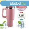 Duplafal rozsdamentes acl vizespalack, 1l - Rzsaszn