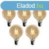 5 db E27 3 fokozatú dimmelhető LED izzó arany G95 4W 450lm 2